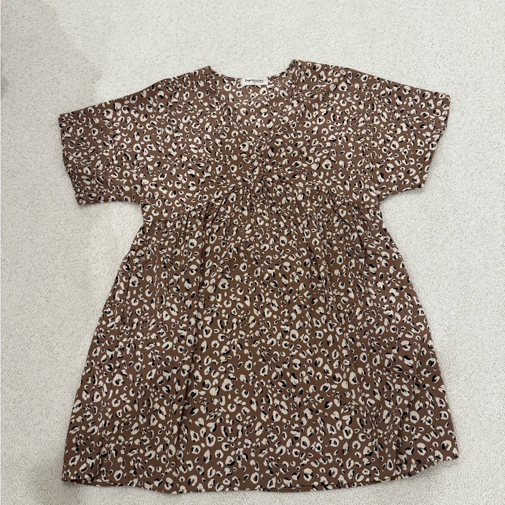 Brown Leopard Print Dress